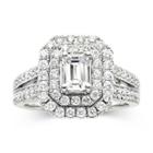 Modern Bride Signature 1 Ct. T.w. Certified White & Color-enhanced Blue Diamond Ring