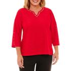 Alfred Dunner Talk Of The Town Textured T-shirt- Plus