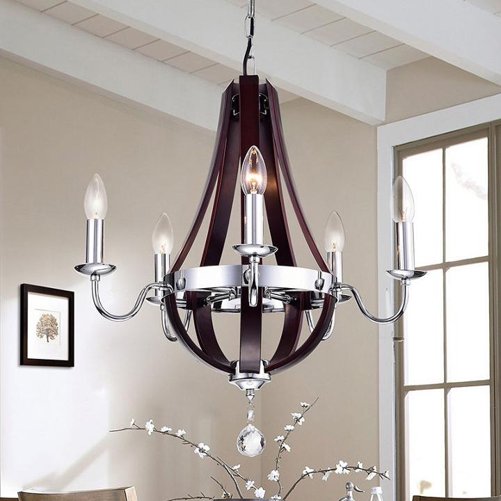 Suremy 5-light Chrome Metal Pendant