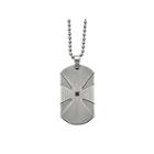 Mens Color Enhanced Black Diamond Accent Stainless Steel Dog Tag Pendant