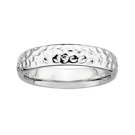 Personally Stackable Sterling Silver Pebbled Ring