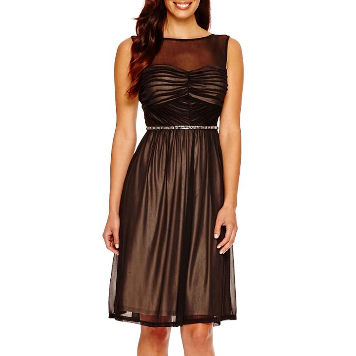 Melrose Sleeveless Illusion Fit-and-flare Dress