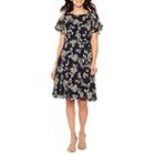 R & K Originals Short Sleeve Floral A-line Dress