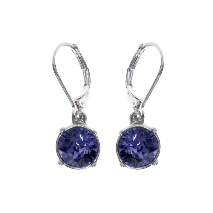 Gloria Vanderbilt Purple Crystal Silver-tone Drop Earrings