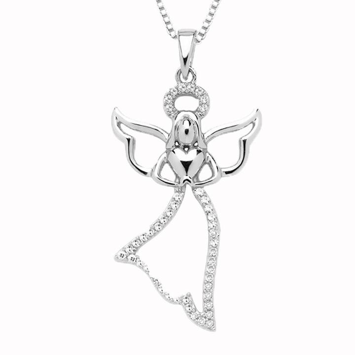 Womens Diamond Accent Genuine White Diamond 10k Gold Pendant Necklace