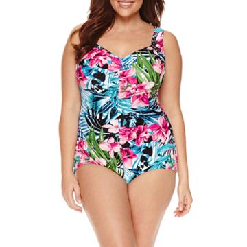 Le Cove Floral One Piece Swimsuit - Plus