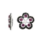 Genuine Purple Rhodolite Garnet And Black Sapphire Earring Jackets