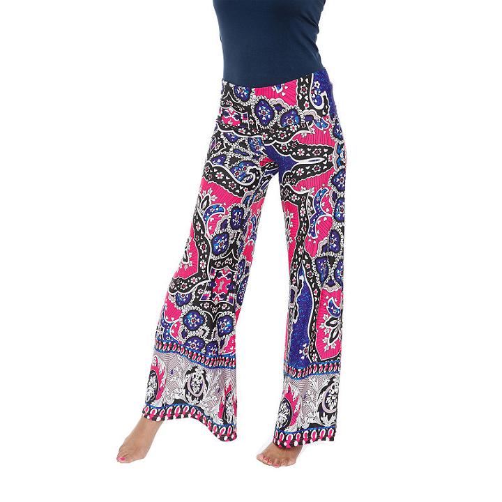 White Mark Abstract Palazzo Pants
