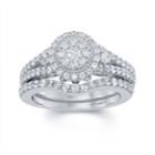 Enchanted By Disney 1 C.t.t.w. Diamond & Blue Saphhire 14k White Gold Cinderella Ring