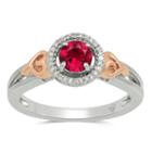 Hallmark Diamonds Womens Red Ruby Gold Over Silver Cocktail Ring