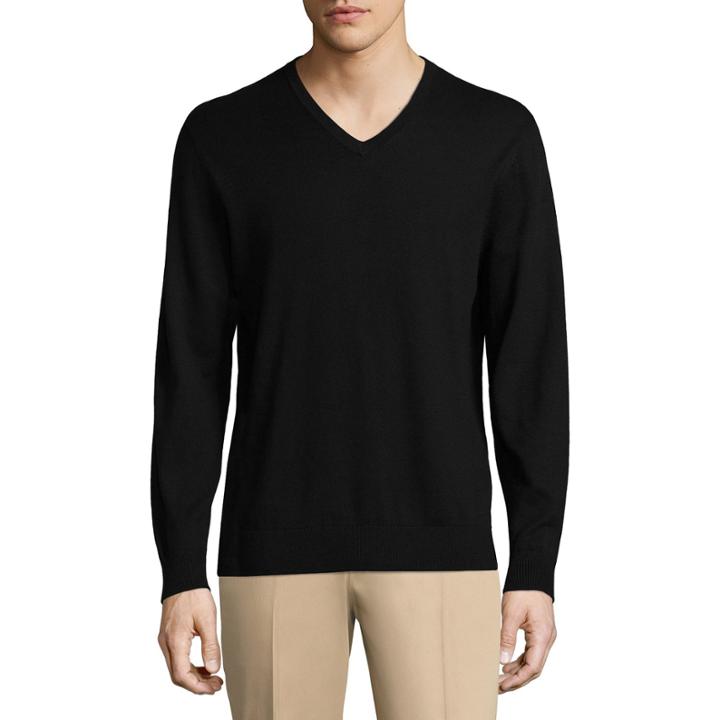 Claiborne V Neck Long Sleeve Pullover Sweater