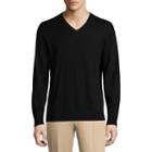 Claiborne V Neck Long Sleeve Pullover Sweater