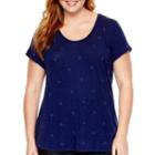 Liz Claiborne Short-sleeve Embellished T-shirt - Plus