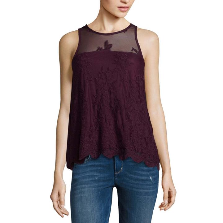 Eyeshadow Nylon Tank Top-juniors