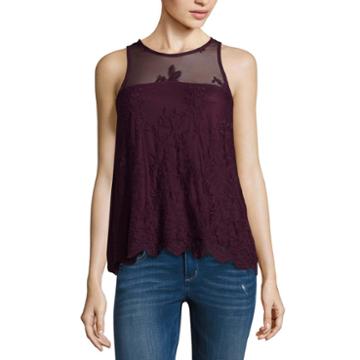Eyeshadow Nylon Tank Top-juniors