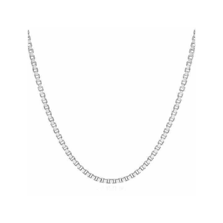 14k White Gold 1.4mm Venetian 22 Box Chain Necklace