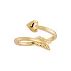Personalized 10k Yellow Gold Bypass Arrow Initial Ring