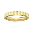 Personally Stackable 18k Yellow Gold Over Sterling Silver Ridged Ring