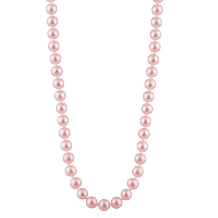 Womens 6mm Purple Cultured Freshwater Pearls Strand Necklace