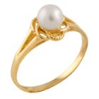 Splendid Pearls Womens 4mm Cultured Freshwater Pearls 14k Gold Cocktail Ring