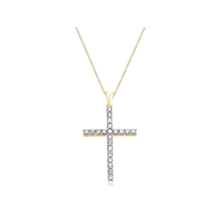 Womens 1 Ct. T.w. White Diamond 10k Gold Pendant Necklace