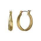 Monet Gold-tone 2-row Smooth Hoop Earrings