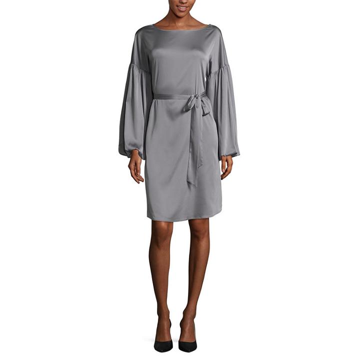 Worthington Balloon Sleeve Tie Front Dress- Talls