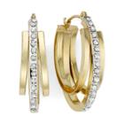 Diamond Fascination&trade; 14k Yellow Gold Triple Oval Hoop Earrings