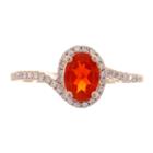Womens 1/5 Ct. T.w. White Opal 10k Gold Halo Ring