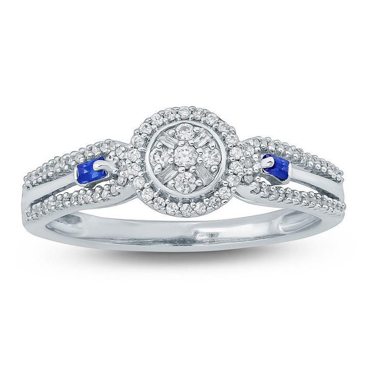 Womens 1/4 Ct. T.w. Genuine Diamond White 10k Gold Promise Ring
