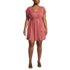 Self Esteem Short Sleeve Wrap Dress-juniors Plus