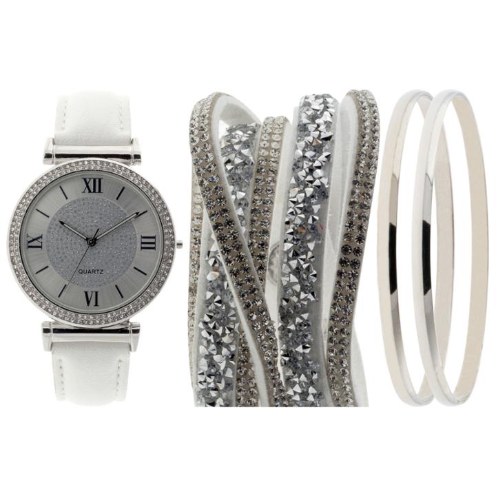 Womens White 5-pc. Watch Boxed Set-jcp2980sts