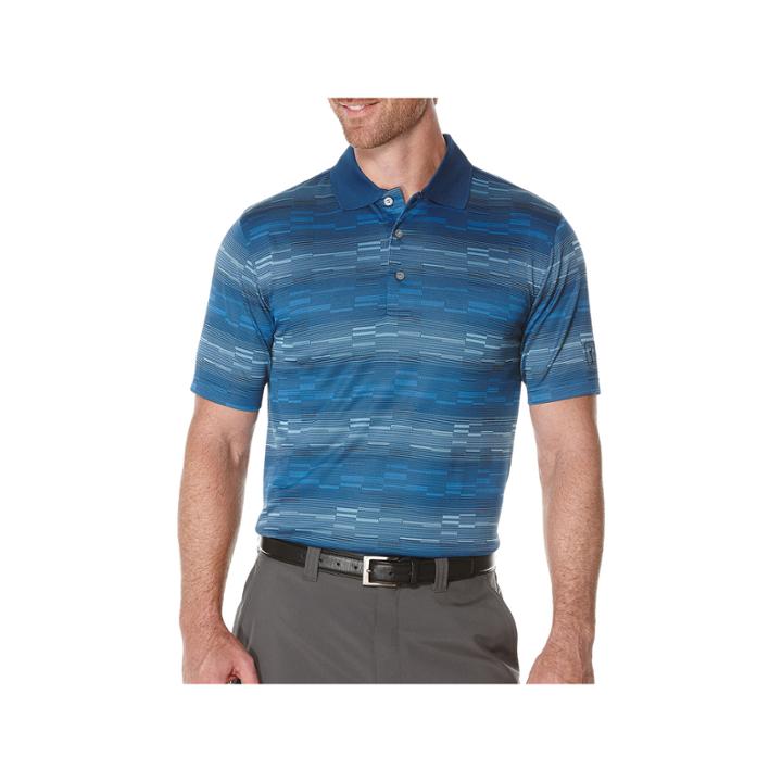 Pga Tour Short Sleeve Jacquard Doubleknit Polo Shirt