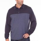 Van Heusen Long Sleeve Pattern Melange Polo Shirt Big And Tall