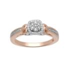 Hallmark Diamonds Womens 1/7 Ct. T.w. White Diamond Sterling Silver Gold Over Silver Cocktail Ring