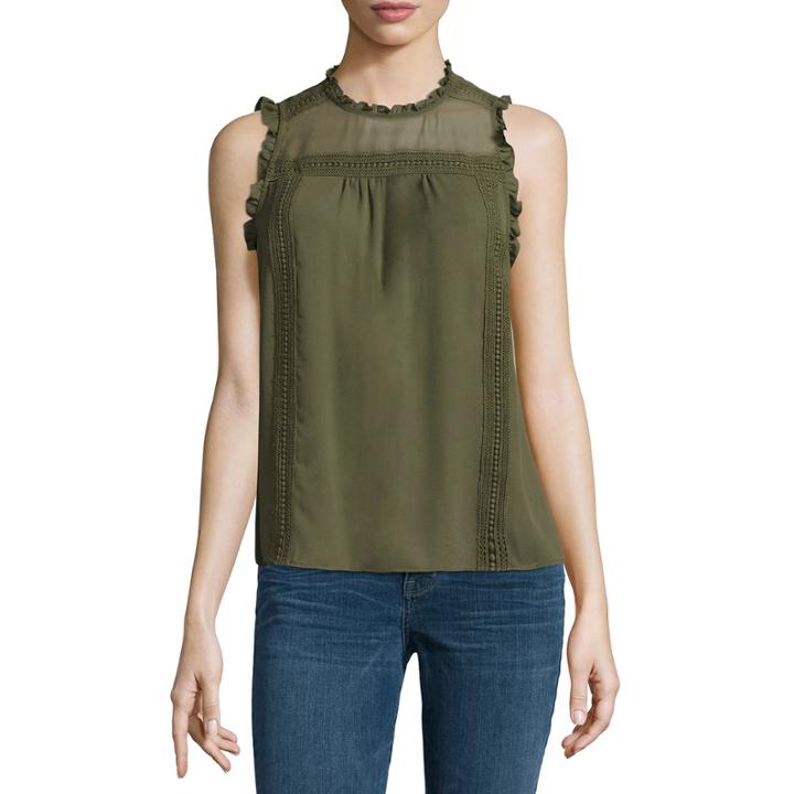 A.n.a Sleeveless Mock Neck Woven Blouse
