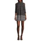 Speechless 3/4 Sleeve Bordered Shift Dress-juniors