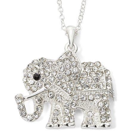 Decree Silver-tone Elephant Pendant Necklace