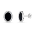 Black Onyx 11mm Round Stud Earrings