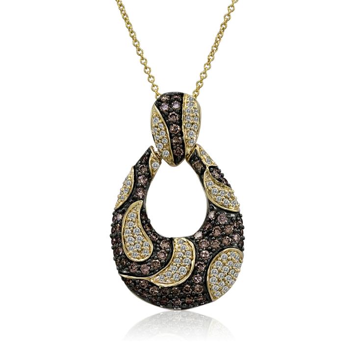 Levian Corp Le Vian Womens 1 1/2 Ct. T.w. White Diamond 14k Gold Pendant Necklace