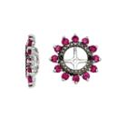 Lab-created Ruby And Black Sapphire Sterling Silver Earring Jackets