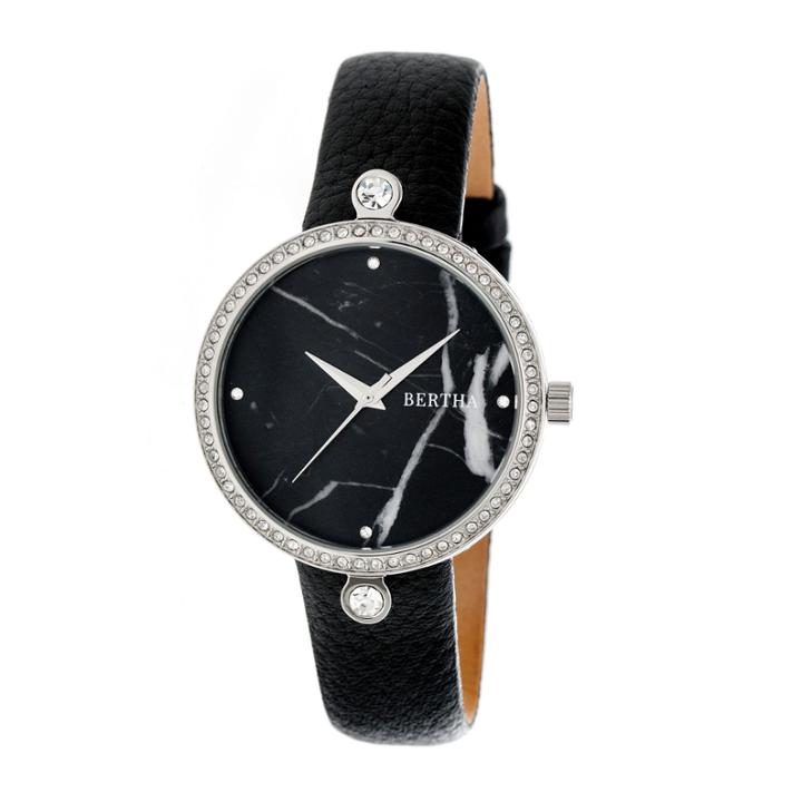 Bertha Frances Womens Black Strap Watch-bthbr6401
