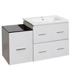 37.75-in. W Wall Mount White Vanity Set For 1 Holedrilling