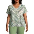 Alfred Dunner Parrot Cay Ethnic Patchwork Tee - Plus