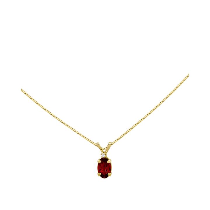 Lab-created Ruby Diamond-accent 14k Yellow Gold Pendant Necklace