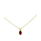 Lab-created Ruby Diamond-accent 14k Yellow Gold Pendant Necklace
