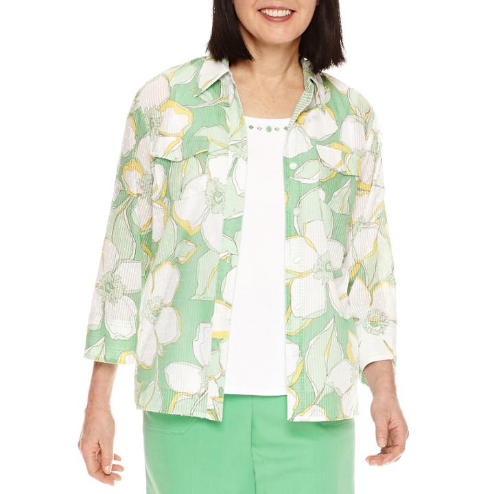 Alfred Dunner 3/4 Sleeve Blouse