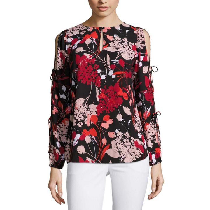 Worthington Long Tie Sleeve Blouse