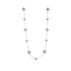 Jardin Crystal Silver-tone Filigree Trefoil Necklace