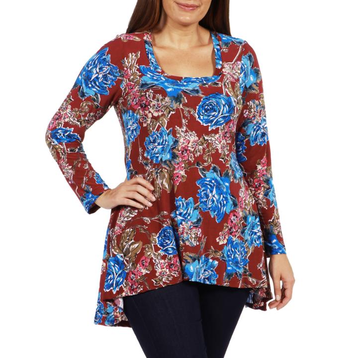 24/7 Comfort Apparel Formentera Tunic Top - Plus